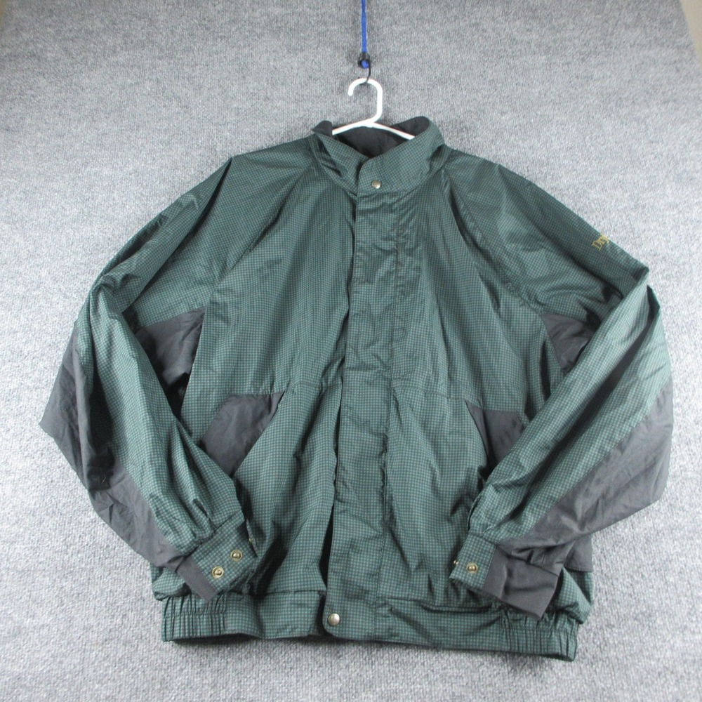 FootJoy DryJoys Jacket Mens XL Green Houndstooth Full Zip Waterproof‎ Golf